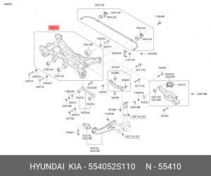 Балка KIA Sportage (10-) (4WD) OE 55405 2S110 HYUNDAI KIA