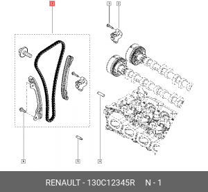 Комплект ГРМ RENAULT Captur (13-) OE 130C12345R RENAULT