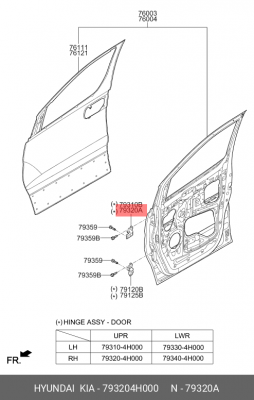 ПЕТЛЯ ДВЕРИ 793204H000 HYUNDAI