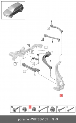 Гайка наконечника рулевого AD VW VAG WHT006151 WHT 006 151 VAG