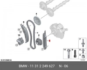 успокоитель цепи ГРМ!\ BMW E46/E60/E53/E87/E83 2.0D-3.0D M47N/M57N 01> 11 31 2 249 627 BMW