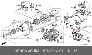 RUBBER, L. RR. 50740STXA01 HONDA
