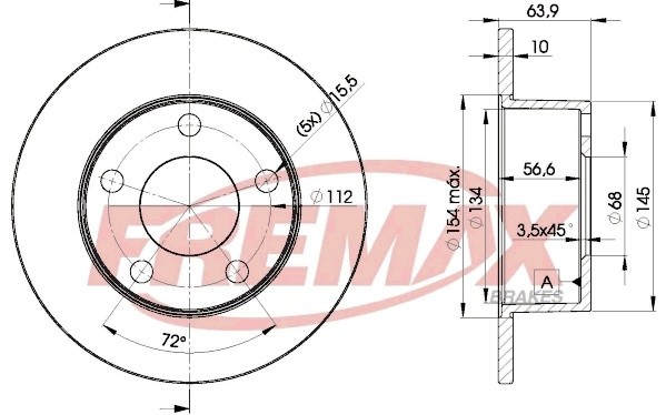 диск тормозной задний!\Audi A6,VW Passat 1.8-1.9TDi 90> BD4060 FREMAX