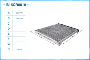 Фильтр салонный угольный B15CR0018 B15CR0018 CWORKS