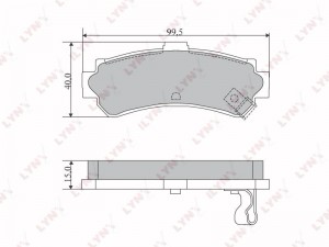 Колодки тормозные NISSAN Almera (95-00) задние (4шт.) LYNX BD-5718 LYNXAUTO