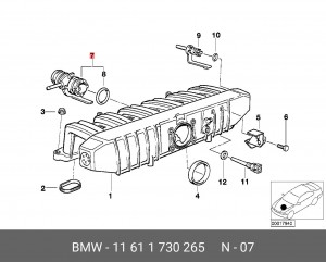 фланец водяной!\ BMW All 11 61 1 730 265 BMW