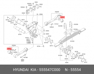Сайлентблок HYUNDAI HD250,260 штанги реактивной задней OE 555547C000 HYUNDAI KIA
