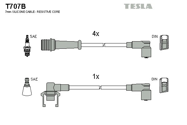 к-кт проводов!\ Renault 21/Espace 2.0/2.2 86-96 T707B TESLA