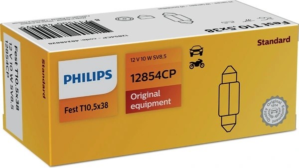 Лампа 12V C10W SV8.5-8 35мм PHILIPS 12854CP PHILIPS