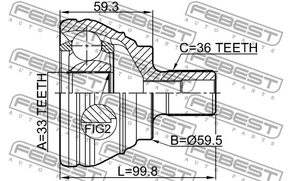 ШРУС внешний VW PASSAT 11-15, SKODA OCTAVIA (1Z) 2310-EOS 2310-EOS FEBEST