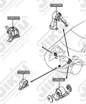 Опора двигателя  MITSUBISHI Airtrek CU2W Jan 01 Jan 5 MI23035 MI23035 JIKIU
