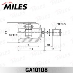 ШРУС внутренний HONDA CIVIC EU/EP/ES 2001-2006 (GSP 623018) GA10108 GA10108 MILES