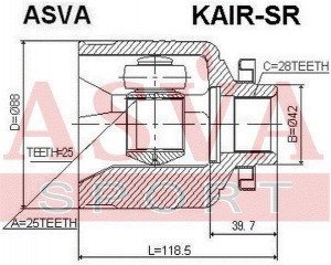 ШРУС ВНУТРЕННИЙ ПРАВЫЙ [12] KAIRSR KAIR-SR ASVA