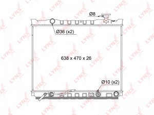 Радиатор охлаждения паяный AT подходит для KIA Sorento(JC) 2.5D 06 RB-1082 RB1082 LYNXAUTO