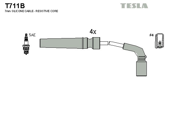 к-кт проводов!\ Daewoo Lanos/Nubira 1.4-1.6i 97> T711B TESLA