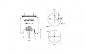 Пневмоподушка SAF 4022NP05 со стаканом 74022CP5E EXOVO
