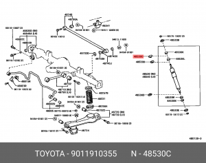 болт крепления амортизатора!\ Toyota 90119-10355 TOYOTA