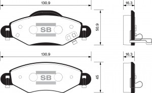 Колодки тормозные TOYOTA Yaris (99-05) передние (4шт.) SANGSIN SP1419 SANGSIN
