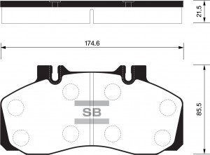 Колодки тормозные HYUNDAI Mighty EX9 (15-) дисковые передние/задние (4шт.) SANGS SP1552 SANGSIN