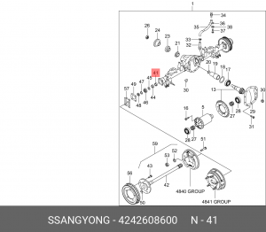 Сальник SSANGYONG Actyon (06-),Actyon Sports (06-),Kyron (05-),Rexton (02-) ступ 4242608600 SSANG YONG