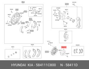 диск тормозной задний!\ Hyundai Getz 02> 58411-1C800 MOBIS