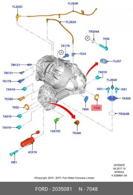 Сальник первичного вала МКПП MT82 2035081 2 035 081 FORD