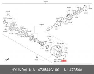 УПЛОТНИТЕЛЬНОЕ КОЛЬЦО РАЗДАТОЧНОЙ КОРОБКИ 473544G100 HYUNDAI