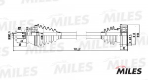 Привод в сборе правый VW POLO/SKODA FABIA 1.2-1.9 99- (GKN 304444) GC02124 GC02124 MILES