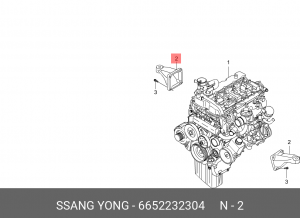 Кронштейн SSANGYONG Actyon (06-),Kyron (05-),Actyon Sports (06-) (E23,D20/27) оп 6652232304 SSANG YONG