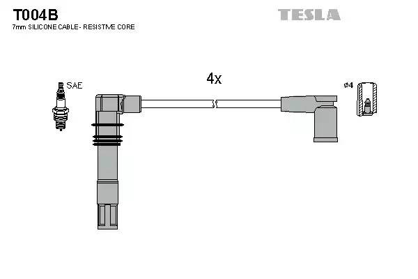 к-кт проводов!\ Audi A2 1.4, VW Golf 4/Bora/Polo 1.4/1.6 V4 97> T004B TESLA