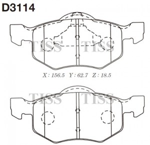 Замена на D3114H Колодки тормозные дисковые передние FORD MAVERICK 03- D3114 D3114 MK KASHIYAMA