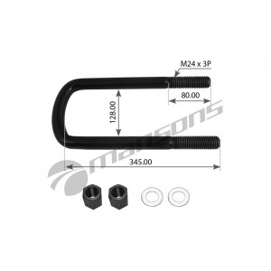 Стремянка рессоры M24*3.0-B10-128/(330-345) HD85 BPW;  L=345 300.123 MANSONS