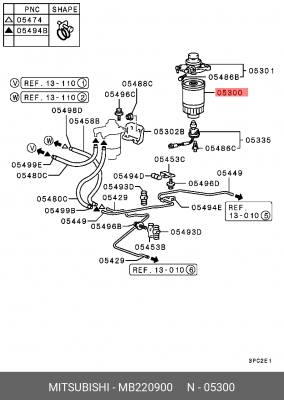 ФИЛЬТР ТОПЛИВНЫЙ MITSUBISHI MB220900 MITSUBISHI