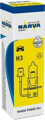 Лампа 12V H3 55W PK22s +50% Range Power 50+ NARVA 483353000 NARVA