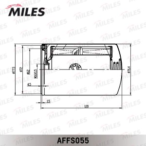Фильтр топливный MAN/VOLVO/RENAULT/IVECO/SCANIA (MANN WK723, FILTRON PP845) AFFS AFFS055 MILES