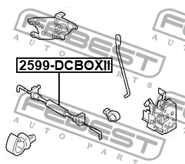 Тросик внешн ручки замка двери FIAT DUCATO 2006- 2599-DCBOXII 2599-DCBOXII FEBEST