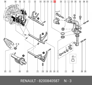 чехол механизма КПП!\ Renault Logan, LADA Largus 8200840587 RENAULT