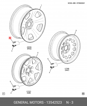 ДАТЧИК ДАВЛЕНИЯ ШИНЫ КОЛЕСА 13542523 13542523 GENERAL MOTORS