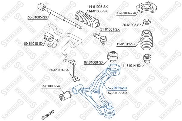 рычаг правый!\ Suzuki Liana 01> 57-61026-SX STELLOX