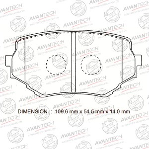 Колодки тормозные дисковые Avantech передние (противоскрипная пластина в компл.) AV441 AVANTECH