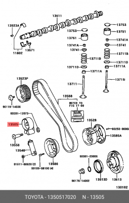 РОЛИК НАТЯЖИТЕЛЯ №1 (1H...) 13505-17020 13505-17020 TOYOTA