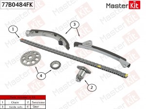 Комплект цепи ГРМ TOYOTA 1ZZ-FE/3ZZFE COROLLA/ALTIS 04-14 77B0484FK 77B0484FK MASTER KIT