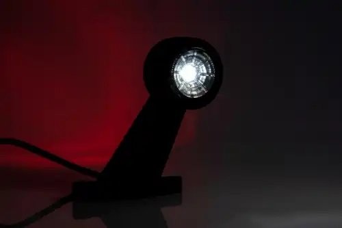 фонарь габаритный! рожок LED наклонный кор., L=133mm, красный/белый 12-36V с каб FT009CLED FRISTOM
