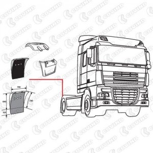 крыло заднее !задняя часть правое \DAF XF105 XF5518 COVIND