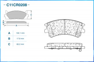 Колодки тормозные дисковые передние (Low Metallic) C11CR0208 CWORKS