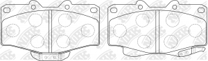 Колодки тормозные TOYOTA Hilux (97-) передние (4шт.) NIBK PN1219 NIBK
