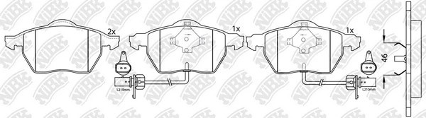 Колодки тормозные VW Passat B5 AUDI A4,A6 передние (4шт.) NIBK PN0188W NIBK