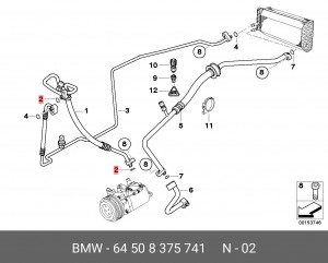 BMW системы кондиционирования 64 50 8 375 741 BMW