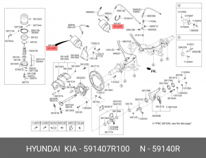 Энергоаккумулятор HYUNDAI Universe задний OE 591407R100 HYUNDAI KIA