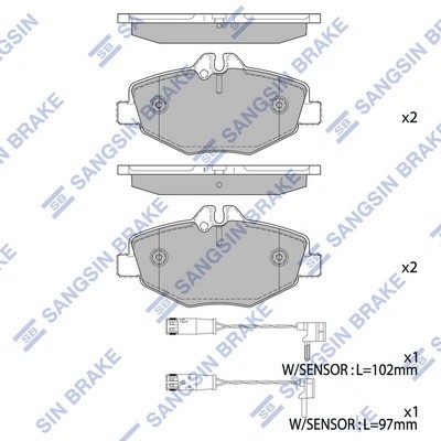 Колодки передние MERCEDES W211 SP2194 SP2194 SANGSIN